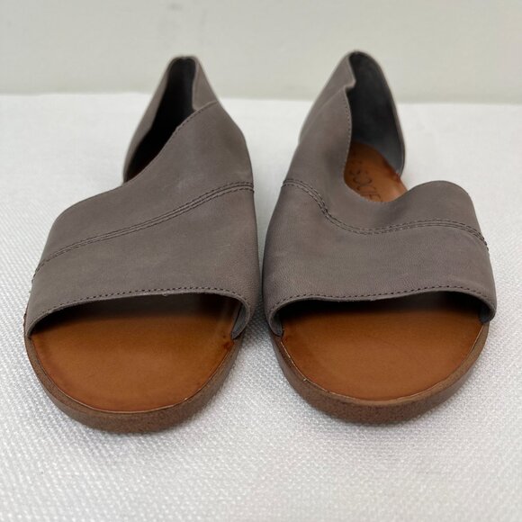 Sole Society Colvan Gray Cut Out Flats Sandals Open Toe Leather Shoe Women's 9 - Picture 9 of 12